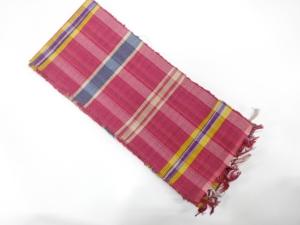 アンティーク　裂織　横段模様織り出し半幅帯(280センチ)（着用可）